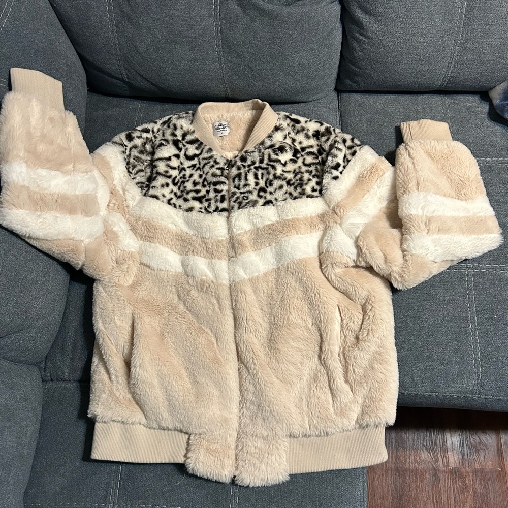 Katydid Cream Faux Fur Jacket